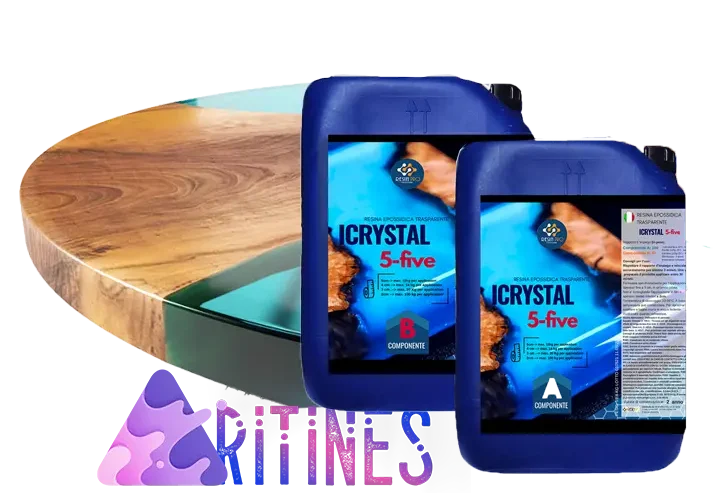 υγρό γυαλί για τραπέζι i crystal 5 της resin pro με κρυστάλλινη διαύγεια, προστασία από το κιτρίνισμα και αντοχή