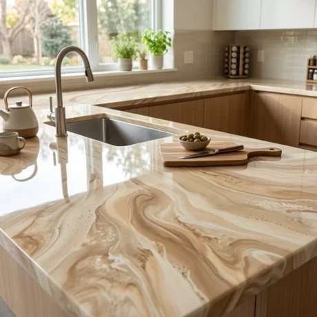 Υγρό γυαλί (εποξική ρητίνη) για πάγκο κουζίνας με εξαιρετική γυαλάδα και αντοχή